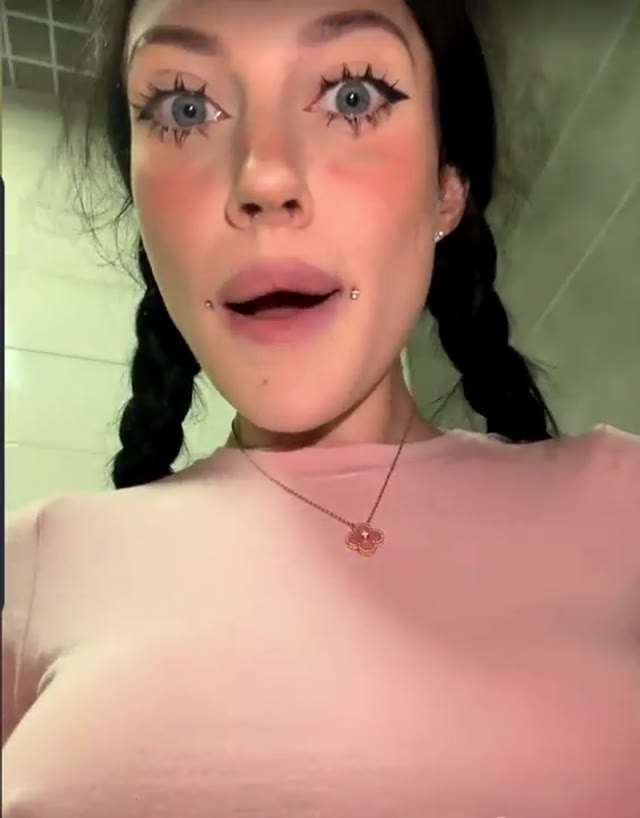 Cute Brunette Masturbates And Squirt From Her Pussy In The Public Toilet