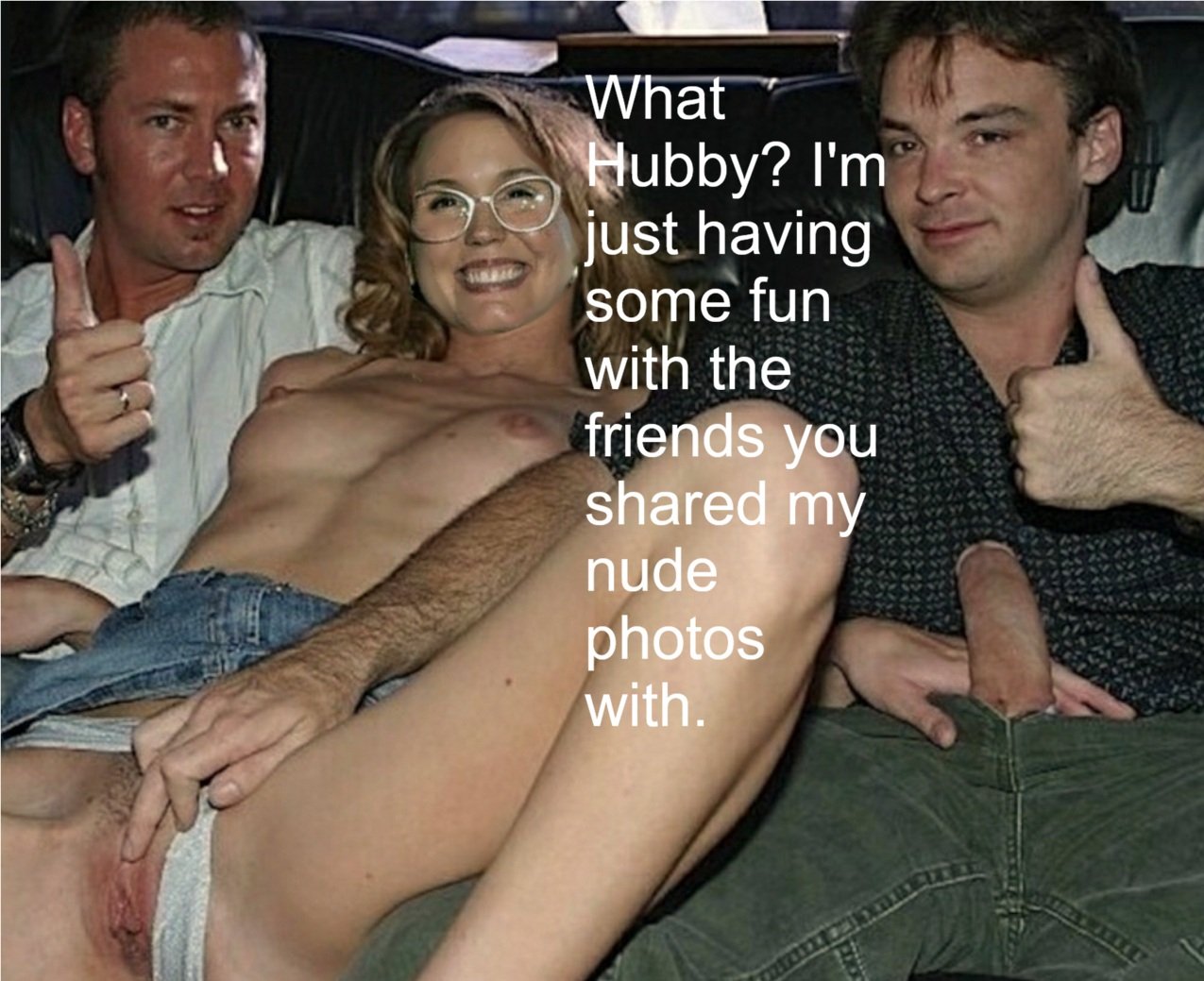 Fakes and cuckold captions of a sexy blonde hot wife's fantasies 52
