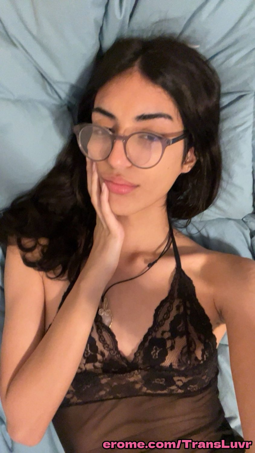 Nerdy Arab Trans Teen Gets Cum In Her Mouth - Tranny, Trap, Tgirl, Ts, Shemale, Blowjob 26