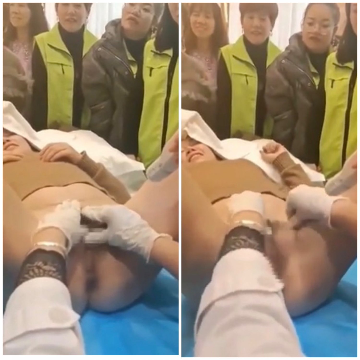What Profession is This? And What is Being Taught? Students Watch As Asian Gets Her Pussy Rubbed 1